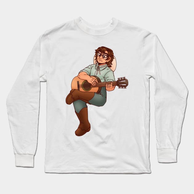 Guitar Long Sleeve T-Shirt by paperstarzz